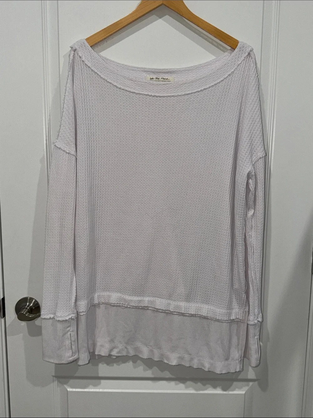 WE THE FREE White Waffle North Shore Thermal Tunic Long Sleeve Top Medium Casual - Picture 2 of 6